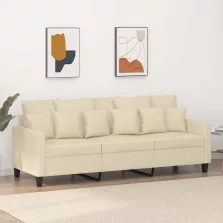 vidaXL 3 személyes krémszínű szövet kanapé 180 cm
