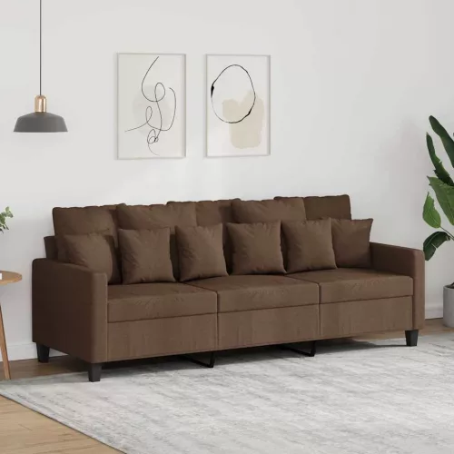 vidaXL 3 személyes barna szövetkanapé 180 cm