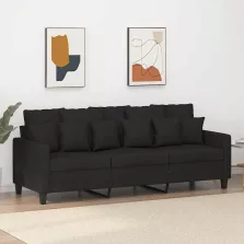 vidaXL 3 személyes fekete szövetkanapé 180 cm