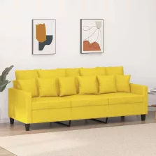 vidaXL 3 személyes világossárga szövet kanapé 180 cm