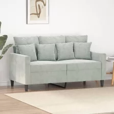   vidaXL kétszemélyes világosszürke bársony kanapé 120 cm