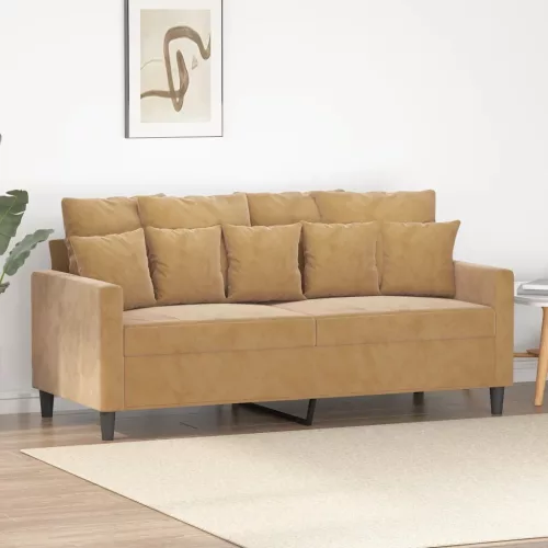 vidaXL kétszemélyes barna bársony kanapé 140 cm