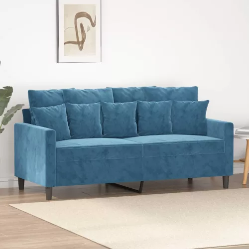 vidaXL kétszemélyes kék bársony kanapé 140 cm
