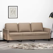   vidaXL 3 személyes cappuccino színű műbőr kanapé 180 cm