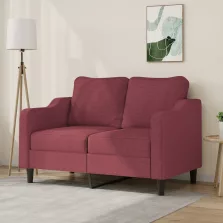 vidaXL kétszemélyes bordó szövet kanapé 120 cm