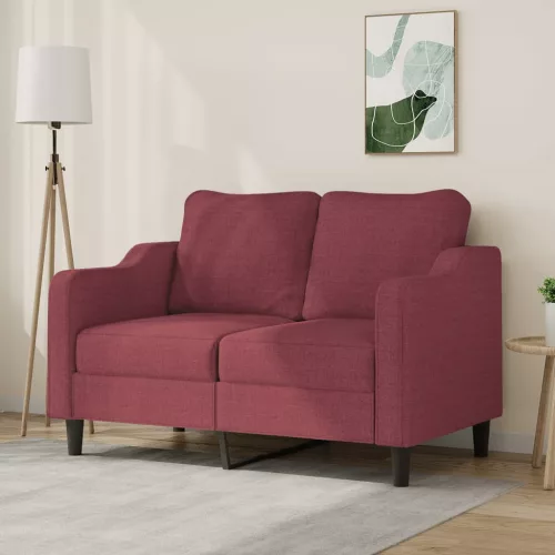vidaXL kétszemélyes bordó szövet kanapé 120 cm
