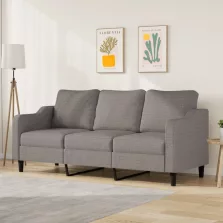 vidaXL 3 személyes fekete szövetkanapé 180 cm