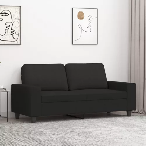 vidaXL kétszemélyes fekete szövetkanapé 140 cm