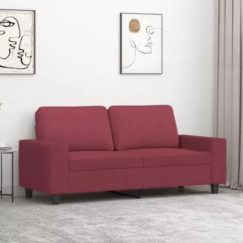 vidaXL kétszemélyes bordó szövet kanapé 140 cm