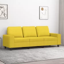 vidaXL 3 személyes világossárga szövet kanapé 180 cm