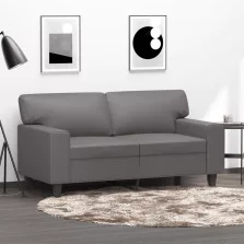 vidaXL 2 személyes szürke műbőr kanapé 120 cm