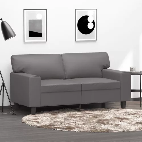 vidaXL 2 személyes szürke műbőr kanapé 120 cm