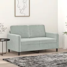   vidaXL kétszemélyes világosszürke bársony kanapé 120 cm