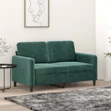 vidaXL kétszemélyes sötétzöld bársony kanapé 120 cm