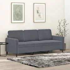 vidaXL 3 személyes sötétszürke bársony kanapé 180 cm
