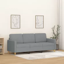 vidaXL 3 személyes világosszürke szövet kanapé 180 cm