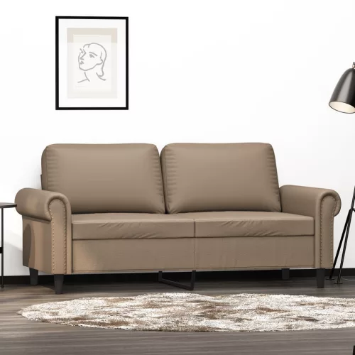 vidaXL 2 személyes cappuccino színű műbőr kanapé 140 cm