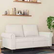 vidaXL kétszemélyes krémszínű bársony kanapé 120 cm