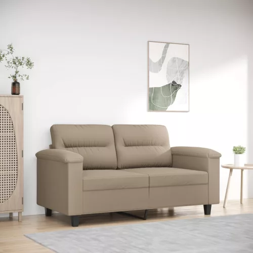 vidaXL kétszemélyes tópszínű mikroszálas szövetkanapé 120 cm