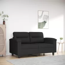   vidaXL kétszemélyes fekete mikroszálas szövetkanapé 120 cm