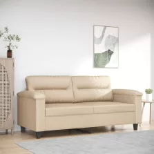   vidaXL kétszemélyes krémszínű mikroszálas szövetkanapé 140 cm