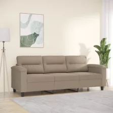   vidaXL 3 személyes tópszínű mikroszálas szövetkanapé 180 cm