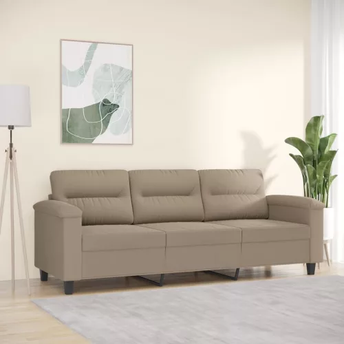 vidaXL 3 személyes tópszínű mikroszálas szövetkanapé 180 cm