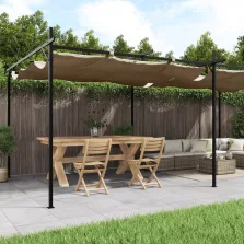   vidaXL tópszínű pergola behúzható tetővel 589 x 292 x 230 cm