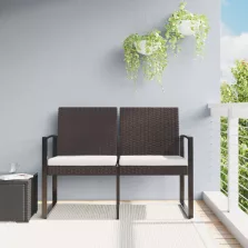 vidaXL 2-személyes barna PP kerti pad párnával