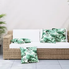 vidaXL 4 db levélmintás szövet kanapépárna 60 x 60 cm