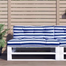   vidaXL kék és fehér csíkos szövet raklappárna 120 x 40 x 12 cm