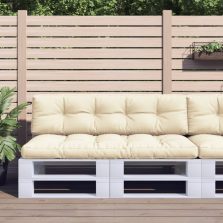 vidaXL 2 db krémszínű szövet raklappárna