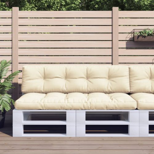 vidaXL 2 db krémszínű szövet raklappárna