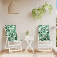   vidaXL 2 db levélmintás szövet magas háttámlájú székpárna