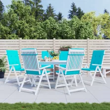   vidaXL 6 db türkizkék szövet magas háttámlájú székpárna