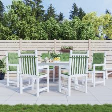   vidaXL 6 db levélmintás szövet alacsony háttámlájú székpárna