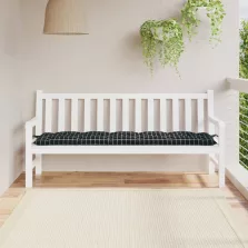   vidaXL fekete kockás oxford szövet kerti padpárna 180 x 50 x 7 cm