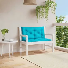   vidaXL 2 db türkizkék szövet kerti padpárna 100 x 50 x 7 cm