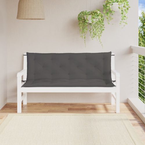 vidaXL 2 db antracit oxford szövet kerti padpárna 150 x 50 x 7 cm