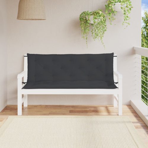 vidaXL 2 db fekete oxford szövet kerti padpárna 150 x 50 x 7 cm