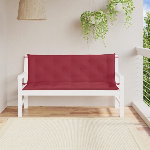 vidaXL 2 db borvörös oxford szövet kerti padpárna 150 x 50 x 7 cm