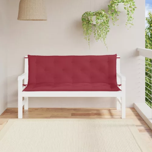 vidaXL 2 db borvörös oxford szövet kerti padpárna 150 x 50 x 7 cm