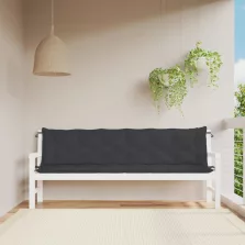  vidaXL 2 db fekete oxford szövet kerti padpárna 200 x 50 x 7 cm