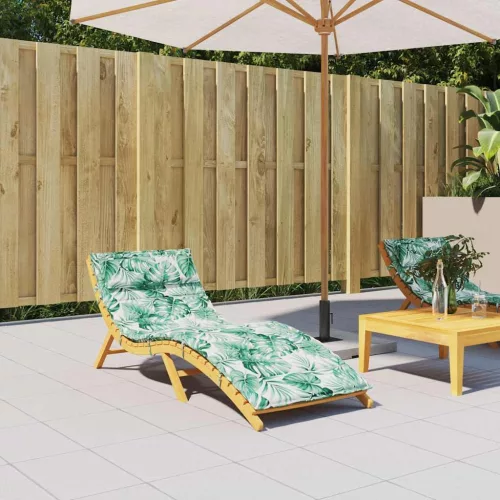 vidaXL levélmintás oxford-szövet napozóágypárna 180x60x4 cm