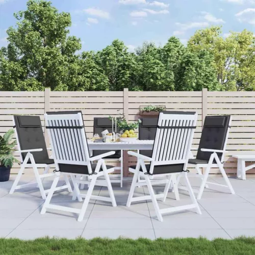 vidaXL 6 db antracitszürke oxford szövet magas háttámlájú székpárna