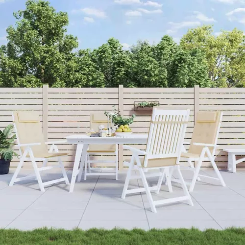 vidaXL 4 db bézs oxford-szövet magas háttámlájú székpárna