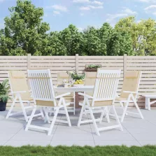   vidaXL 6 db bézs oxford-szövet magas háttámlájú székpárna