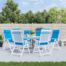   vidaXL 6 db világoskék oxford szövet magas háttámlájú székpárna