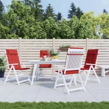   vidaXL 4 db piros oxford-szövet magas háttámlájú székpárna