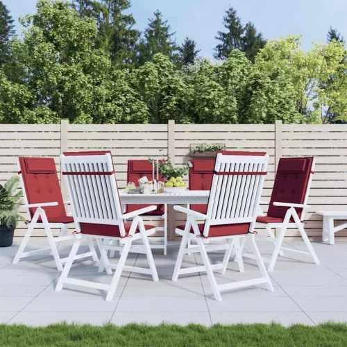 vidaXL 6 db bordó oxford-szövet magas háttámlájú székpárna